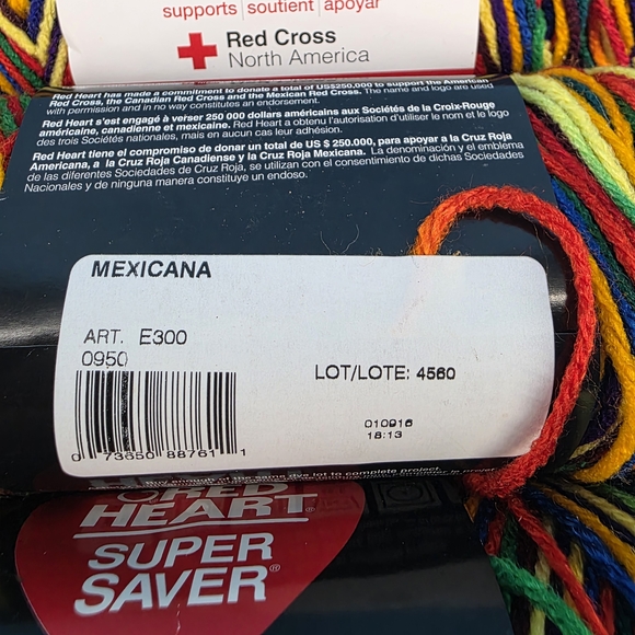 Red Heart Super Saver Mexicana (lot 4560)Yarn, Bundle Of 4 Skeins. - Picture 6 of 6